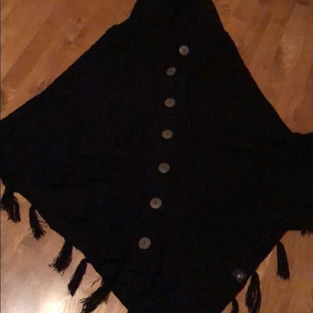 Black Poncho with sleeves